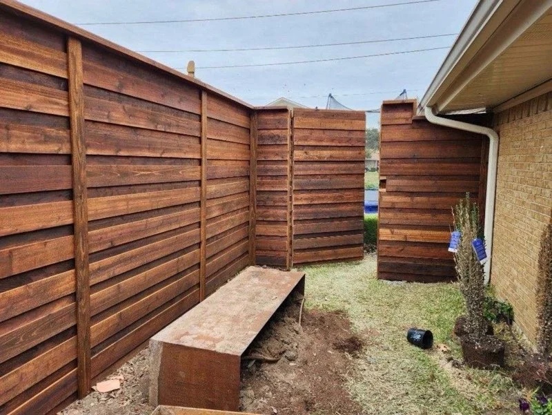 Horizontal cedar fence